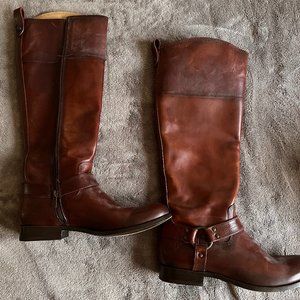 Frye Melissa Tall Oxblood Riding Boots